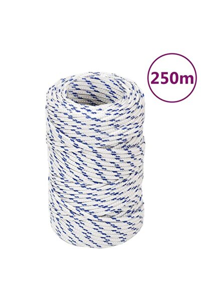 vidaxl Frânghie de barcă, albă, 2 mm, 250 m, polipropilenă
