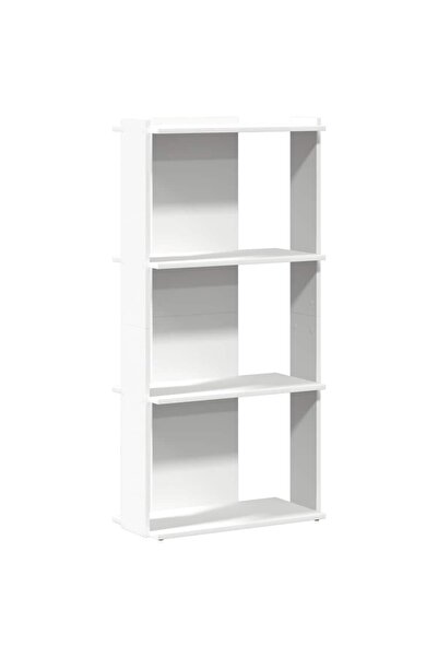 vidaxl Bibliotecă cu 3 niveluri, alb, 60x30x120 cm, lemn de prelucrare