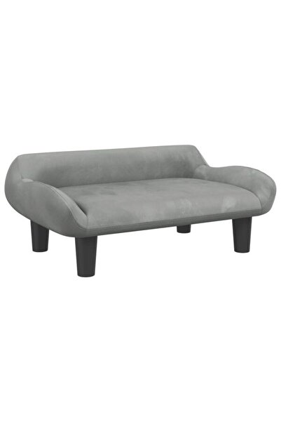 vidaxl Canapea pentru copii, gri deschis, 70 x 40 x 24 cm, catifea
