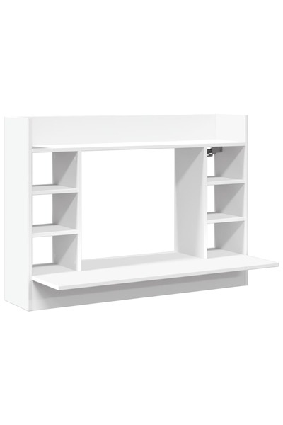 vidaxl Birou montat pe perete, alb, 105x48x75 cm, lemn prelucrat