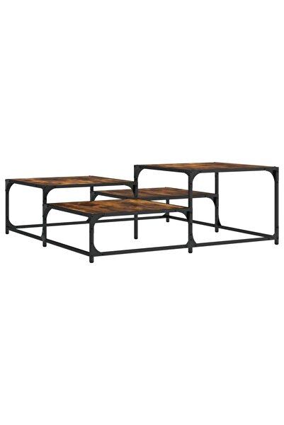 vidaxl Măsuță de cafea stejar fumuriu 107x107x40 cm din lemn prelucrat