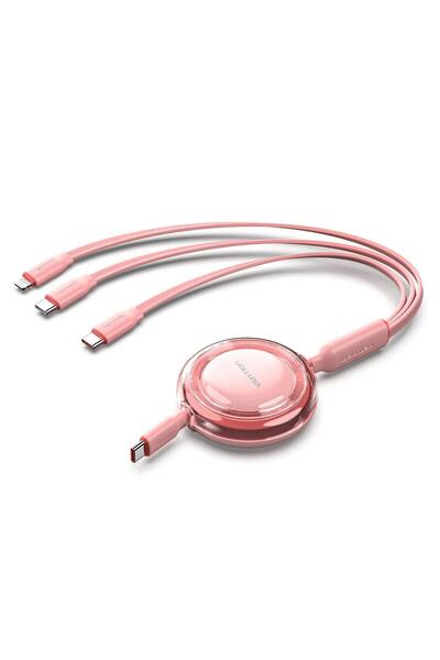 Vention 3-σε-1 USB 2.0 Type-C Αρσενικό σε USB-C Αρσενικό + USB-C Αρσενικό + L...