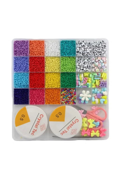 Generic Colorful Bracelet Beads Kit Decorative Box- Multicolor