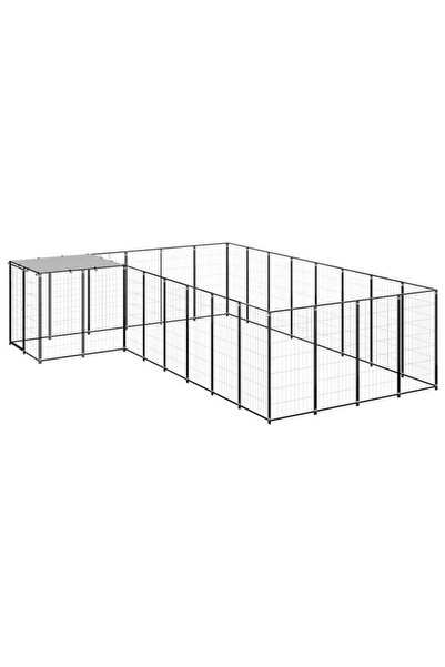 vidaxl Cușcă pentru câini, neagră, 10.89 m², oțel