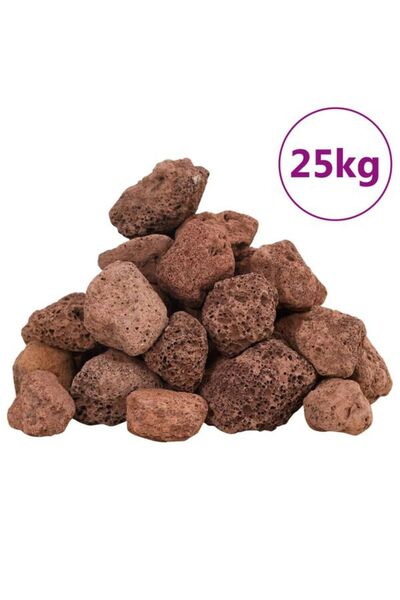 vidaxl Pietre vulcanice, 25 kg, roșii, 3-5 cm