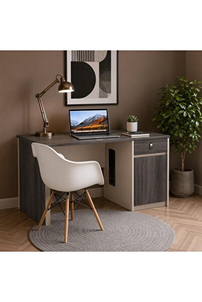 laverahome مكتب مكتبي عصري المقاس: 140 سم (طول) × 60 سم (عرض) × 75 سم