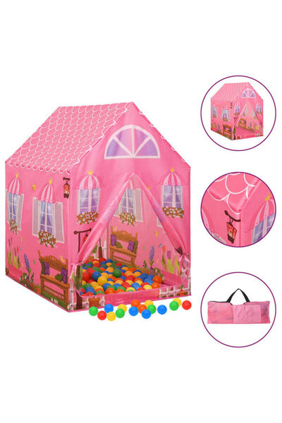 vidaxl Cort de joacă pentru copii cu 250 de mingi, Roz, 69 x 94 x 104 cm
