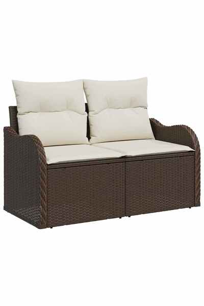 vidaxl Canapea de grădină cu pernă Maro 121 x 62 x 69cm poliratan