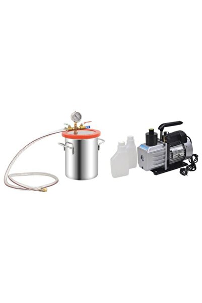 vidaxl Cameră de vid cu pompă în două trepte, 5,5 L