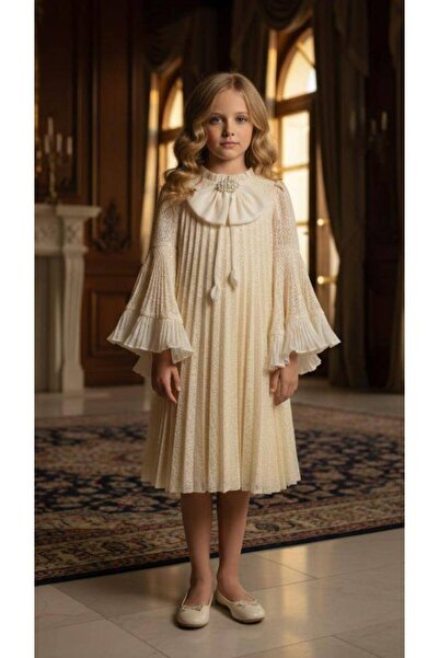 sunshine boutique15 Beige Dress for the Age of Puberty - 12 Years, Height 98 cm