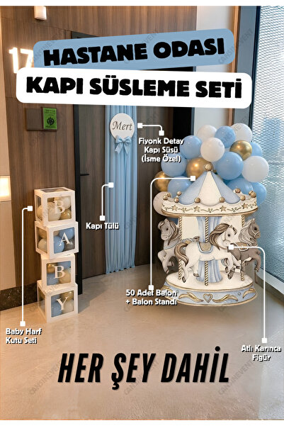 cansınevent Her Şey Dahil Hastane Odası Kapı Süsleme Seti - Balon Standı, Atl...