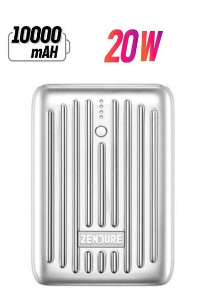 Zendure SuperMini 20 10000mAh Silver, USB-C PD, Size, 20W USB-C Input/Output ...