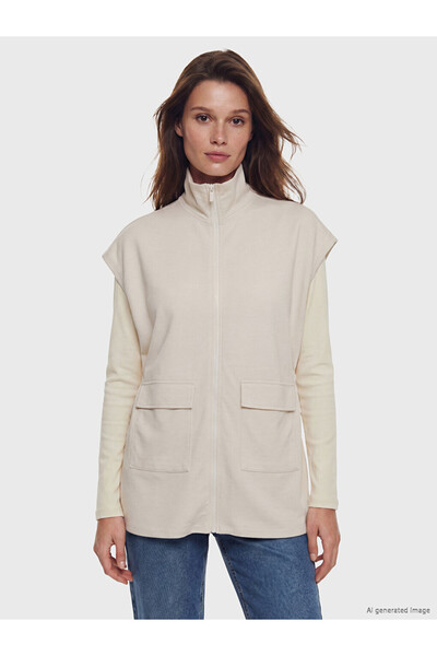 LC Waikiki Uzg Store's Straight Roba Collar Gathered Loose-Fitting Women's Ve...