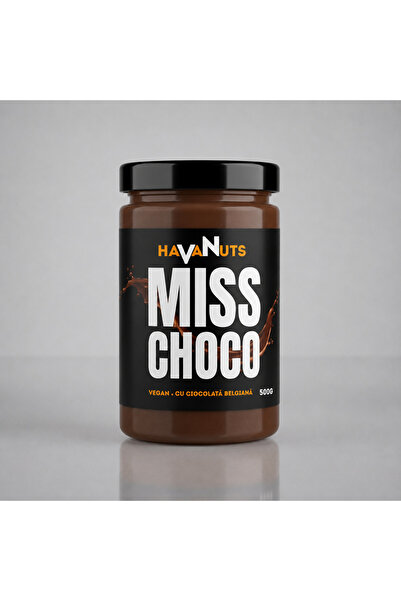 HAVANUTS MISS CHOCO 500 G - unt de arahide cu ciocolată belgiana fără zahăr