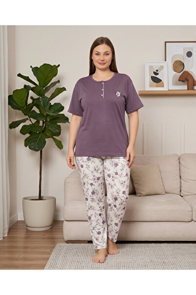 Hirazenmoda Women's Oversize Bamboo Short Sleeve Pajama Set
