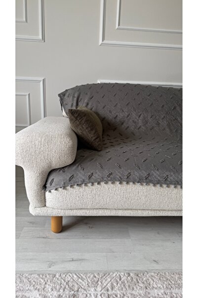 Hisar Home Bohemian Tasseled Striped Pompom Sofa Cover 190X220 cm Decorative ...