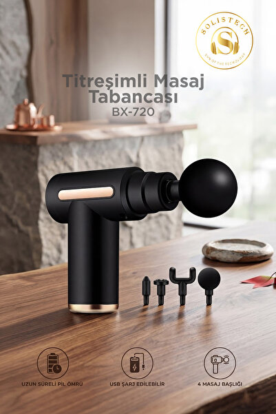 Solistech 6 Kademeli 4 Başlıklı Ayak Bacak Kol El Bel Sırt Boyun Masaj Aleti Profesyonel Compact Ergonomik