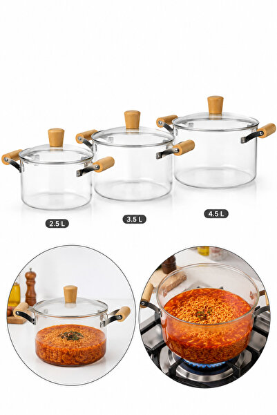 OEM Oală din sticlă termorezistentă – Set 3 piese