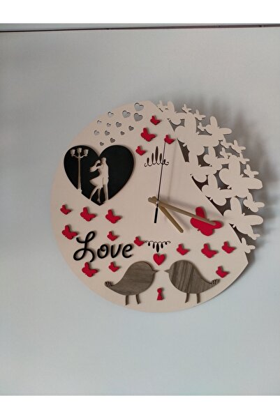 mrchediyesepeti Wall Clock Lovemrc Gift Basket No:1070