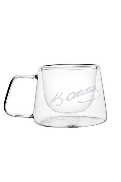 Mango Home Çift Cidarlı Borosilikat Cam Kupa 210 ml - Çay ve Kahve Bardağı - ...