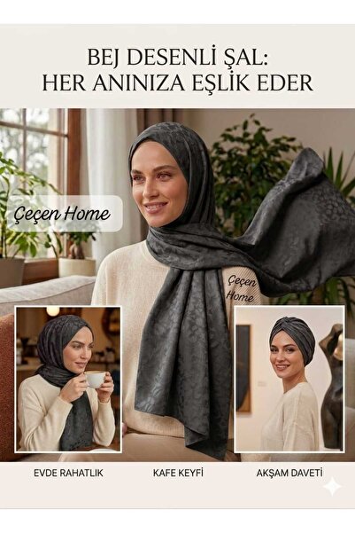 ÇEÇEN HOME (1 Piece) Modern Elegant Patterned Shawl, Breathable Synthetic Fab...