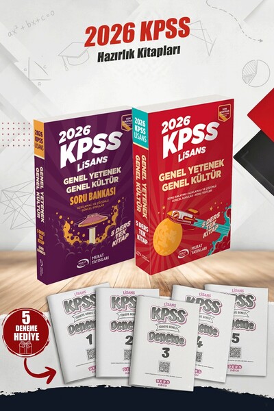 Murat Yayınları 2026 KPSS GYGK Lisans 5 Ders Tek Kitap Konu Anlatım + Soru Ba...