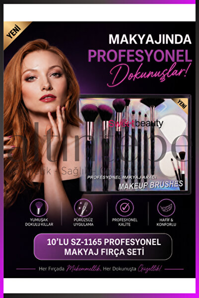 Altıntepeshop 10'lu SZ-1165 Profesyonel Makyaj Fırça Seti
