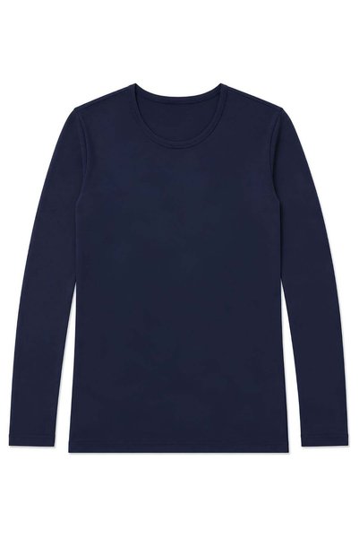 YILDIZ Modal Crew Neck Long Sleeve Men's T-Shirt Navy Blue