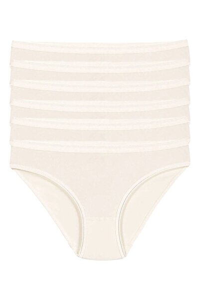 YILDIZ Lycra Non-Marking Bikini Women's Panties Ecru Pack of 6