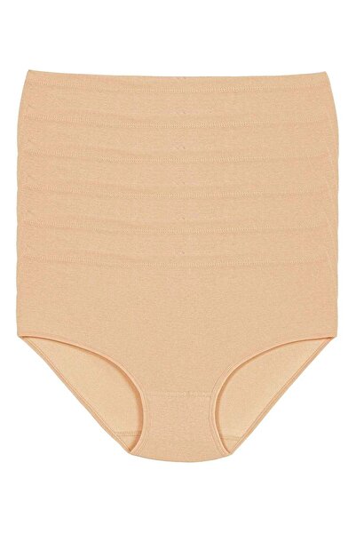 YILDIZ Ribana Biyeli Women's Bato High Waist Panties 100% Cotton 6 Pack