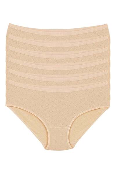 YILDIZ Ribana Heart Women's Bato High Waist Panties 100% Cotton 6 Pack