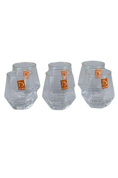 Generic Glass cup set with geometric design – 6 pieces