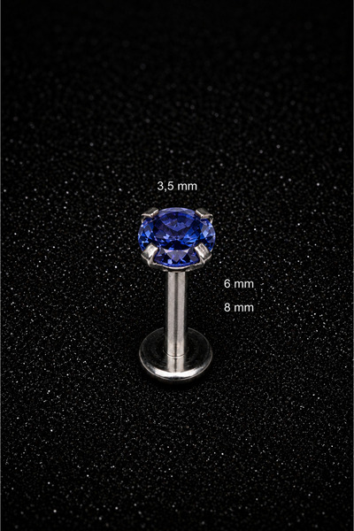 ömay takı Zirkon 3.5mm 1.2mm 316L Cerrahi Çelik Labret Piercing