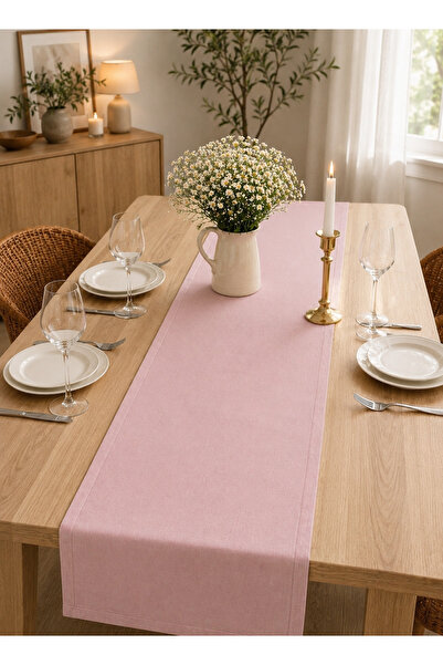 ŞAH TEXTILE DESIGN Pamuk karışımlı keten dokulu runner 40x110