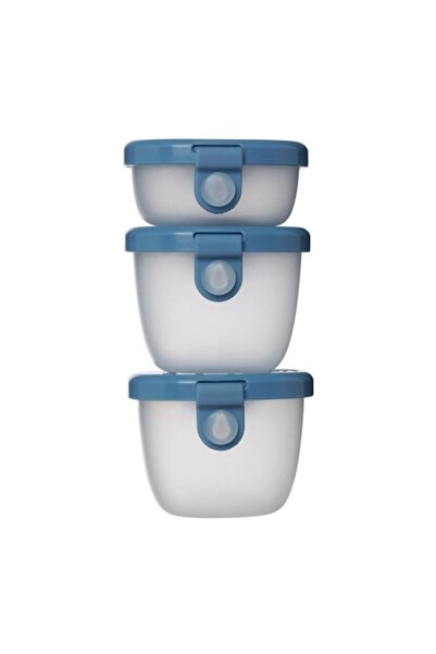 b.box Set de 3 recipiente pentru gustări, BBOX, albastru, 120x120x60ml