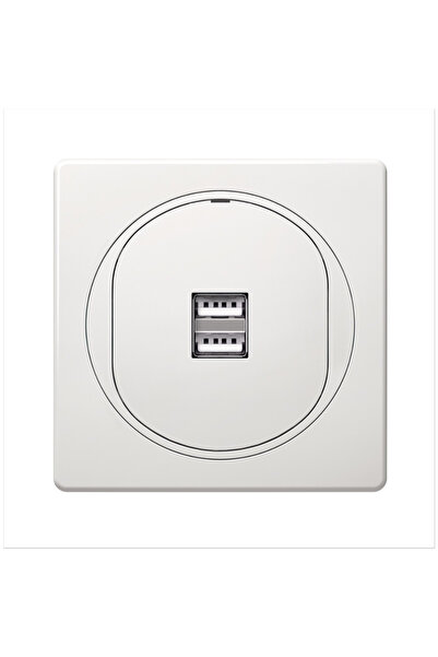 OEM Πρίζες Ρεύματος ERW-EON-E 6161.00 Εντοιχιζόμενη Πρίζα με 2 Θύρες USB Λευκό