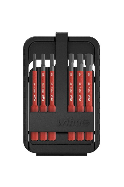 wiha SlimBit electric bit Top Bottom Set , hexagonal socket, 7 pcs.