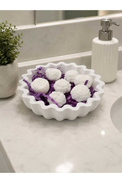 Karra Art 7 Scented Soap Flower Arrangements in a Decorative Concrete Bowl