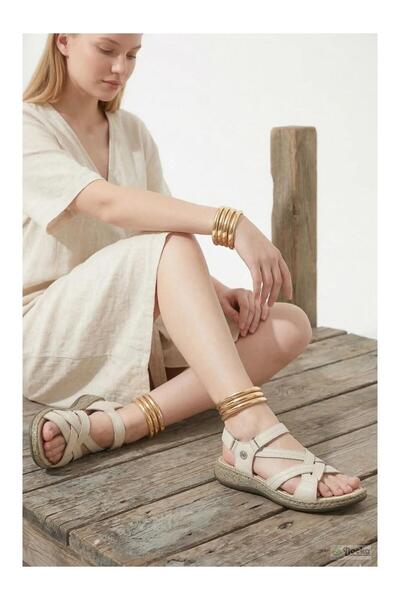 Mammamia D26Ys-2415 Cream Genuine Leather Full Orthopedic Casual Women's Dail...