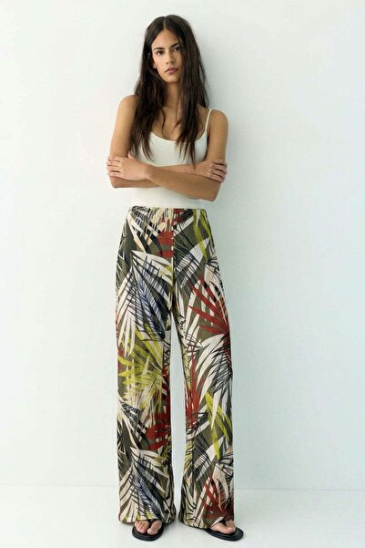 COTENCONCEPT Comfortable Fit High Waist Wide-Leg Viscose Mix Women's Trousers