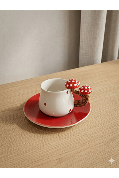 seda seramik Design Handmade Mushroom Espresso & Filter Coffee Cup Set 175 ml