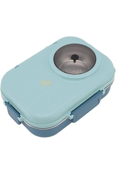 markentegra 1100ml Lunchbox Single Layer Steel Lunch Box with Bowl Turquoise