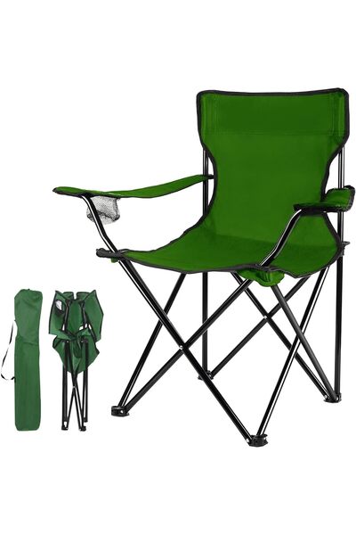 Cady One Folding Camping Chair with Cup Holder and Armrests, Non-Slip Leg Cam...