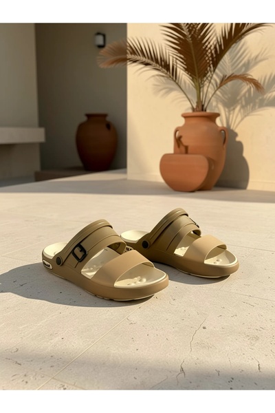 Khayrat Slipper أحذية رجالية عصرية بتفاصيل مشبك - صنادل خفيفة الوزن 2 في 1 قا...