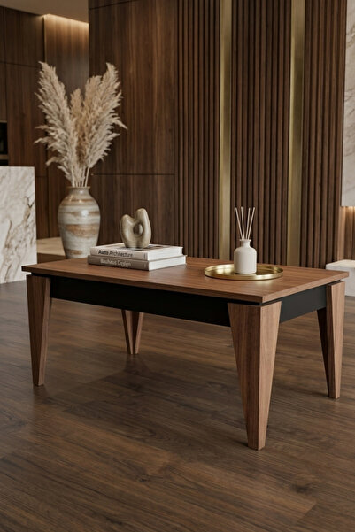 table Modern Wooden for Living Room | Premium Center with Tapered Legs | Vers...