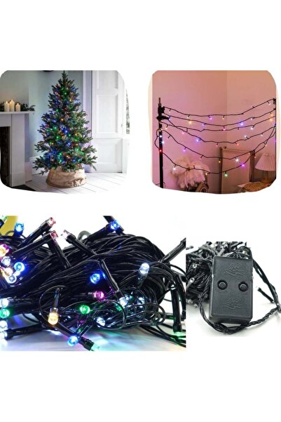 Vivendo Instalatie de craciun muzicala, fir verde, tip sir, 100 led, lungime ...