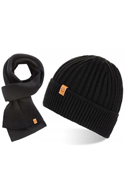 Brødrene Set caciula cu fular barbati Brodrene, Acril, Negru