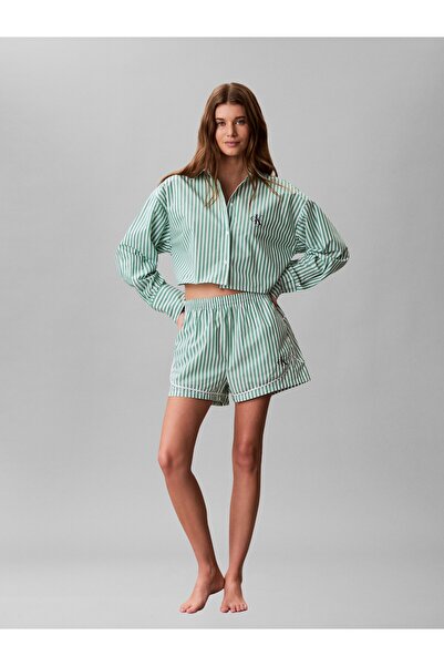 Calvin Klein CK GRAPHIC CROPPED POPLIN SHIRT KADIN CROP GÖMLEK