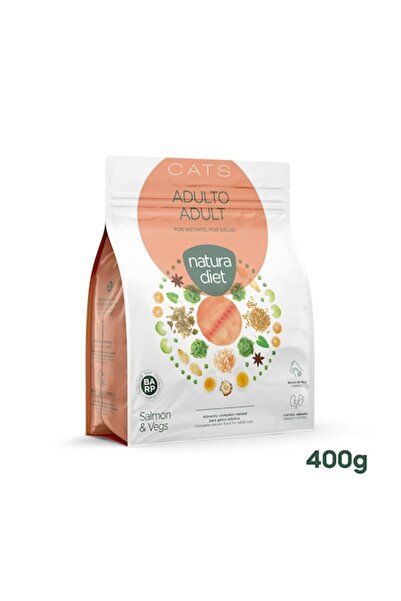 Natura Diet Храна за котки за възрастни със сьомга и зеленчуци, Сьомга и зеле...