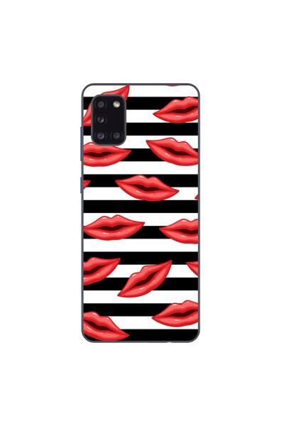OEM Husa compatibila cu Samsung Galaxy A31 Silicon Gel Tpu Model Striped Kisses